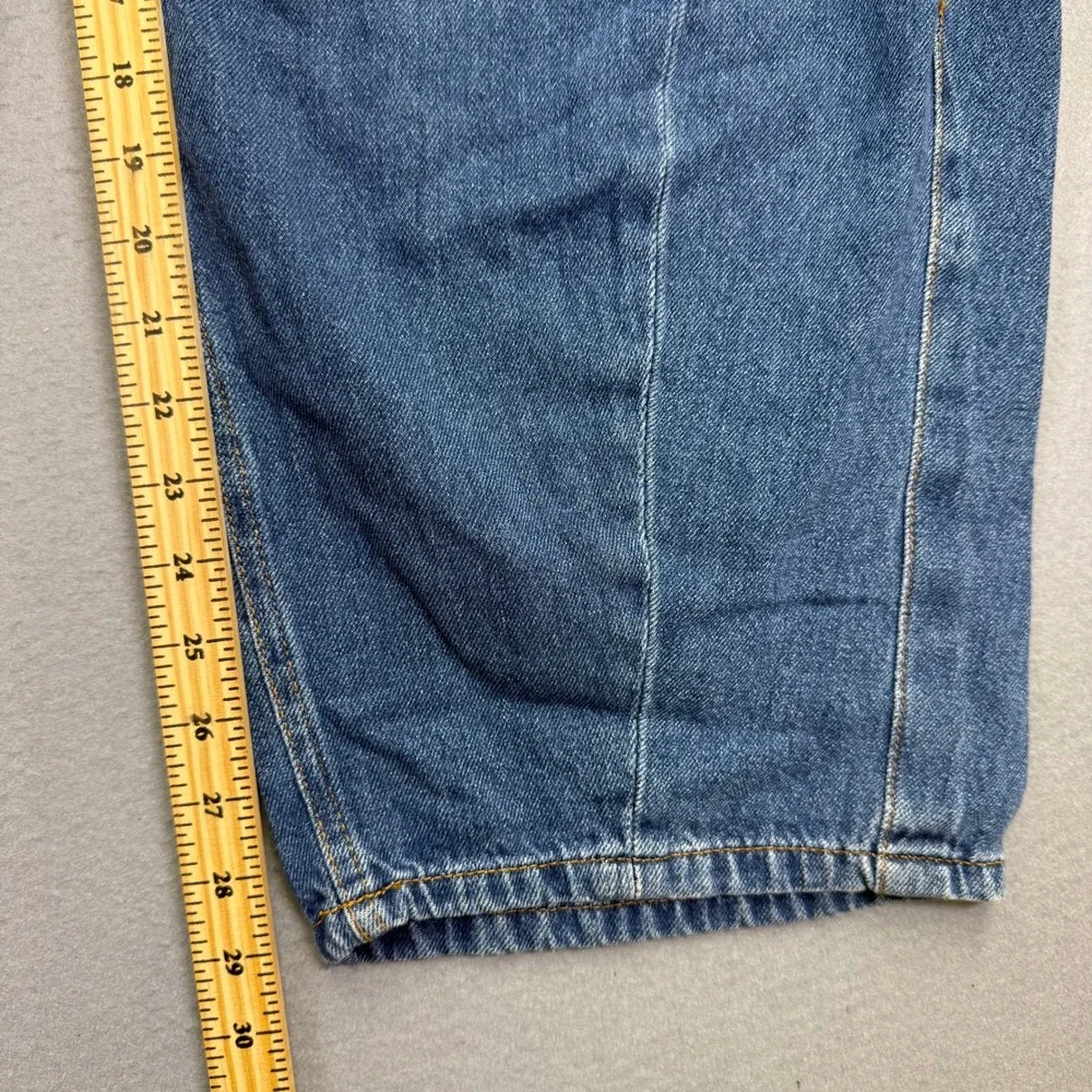 Pilcro Anthropologie Barrel Leg Jeans 27 Medium Wash Blue High Rise Relaxed Seam